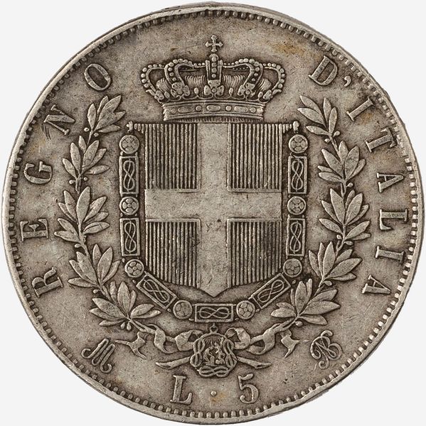 Regno d'Italia, VITTORIO EMANUELE II, 1861-1878 : 5 Lire  - Asta Numismatica - Associazione Nazionale - Case d'Asta italiane