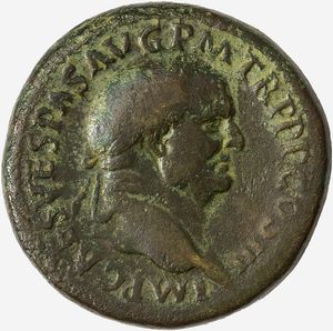 Impero Romano, VESPASIANO, 69-79 d.C. : Sesterzio databile al 71 d.C.  - Asta Numismatica - Associazione Nazionale - Case d'Asta italiane