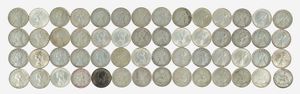 Repubblica Italiana - Lotto composto da 56 esemplari di monete da 500 Lire