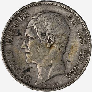 Belgio, LEOPOLD I, 1831-1865 - 5 Franchi