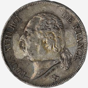 Francia, LUIGI XVIII, 1815-1824 - 5 Franchi