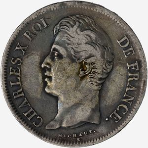 Francia, CARLO X, 1824-1830 - 5 Franchi