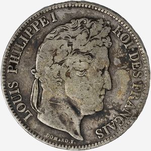 Francia, LUIGI FILIPPO I, 1830-1848 - 5 Franchi