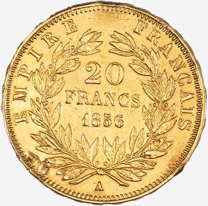 Francia, NAPOLEONE III, 1852-1870 : 20 Franchi  - Asta Numismatica - Associazione Nazionale - Case d'Asta italiane