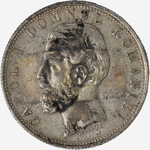 Romania, CAROL I, 1881-1914 - 5 Lei