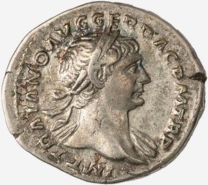 Impero Romano, TRAIANO, 98-117 d.C. - Denario databile al 103-111 d.C.