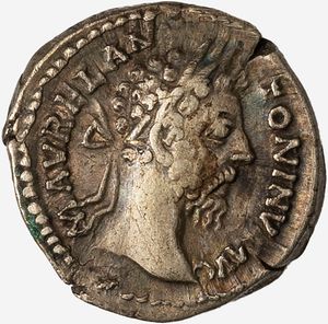 Impero Romano, MARCO AURELIO, 161-180 d.C. - Denario databile al 179 d.C.