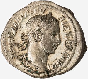 Impero Romano, ALESSANDRO SEVERO, 222-235 d.C. - Denario databile al 222-228 d.C.