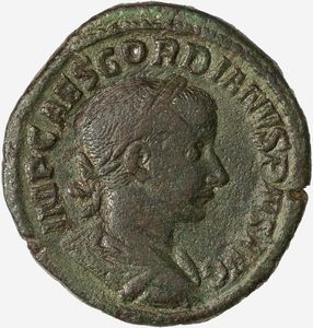 Impero Romano, GORDIANO III, 238-244 d.C. : Sesterzio databile al 240 d.C.  - Asta Numismatica - Associazione Nazionale - Case d'Asta italiane