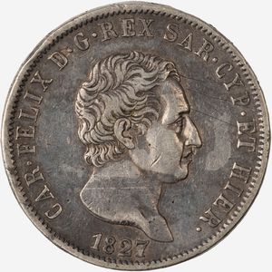 Regno di Sardegna, CARLO FELICE, 1821-1831 - 5 Lire