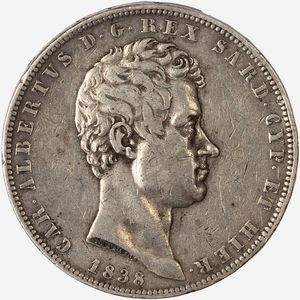 Regno di Sardegna, CARLO ALBERTO, 1831-1849 - 5 Lire