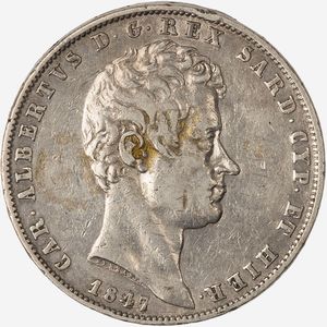 Regno di Sardegna, CARLO ALBERTO, 1831-1849 - 5 Lire