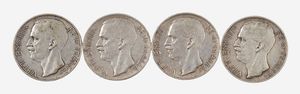 Regno d'Italia, VITTORIO EMANUELE III, 1900-1946 - Lotto di 4 esemplari da 10 Lire Biga