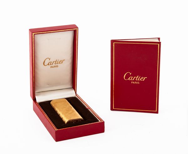 Cartier - Accendino placcato in oro giallo satinato  - Asta Penne e Accessori da Scrivania - Associazione Nazionale - Case d'Asta italiane