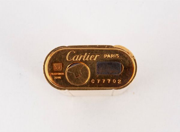 Cartier - Accendino in metallo placcato in oro giallo  - Asta Penne e Accessori da Scrivania - Associazione Nazionale - Case d'Asta italiane