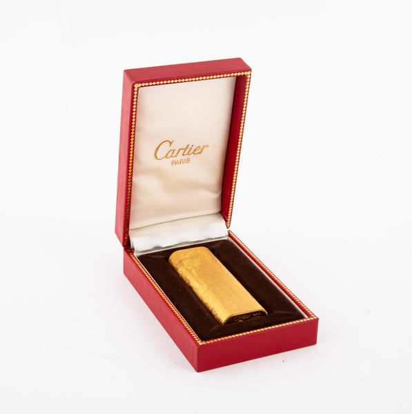 Cartier - Accendino placcato in oro giallo satinato  - Asta Penne e Accessori da Scrivania - Associazione Nazionale - Case d'Asta italiane