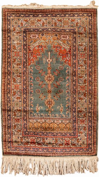 Preghiera anatolica Kayseri  - Asta Asta a Tempo - Tappeti Antichi e Rari - Associazione Nazionale - Case d'Asta italiane