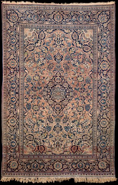 Tappeto persiano Kashan di vecchia manifattura  - Asta Asta a Tempo - Tappeti Antichi e Rari - Associazione Nazionale - Case d'Asta italiane