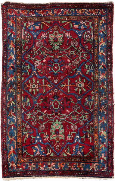 Tappeto Sarouk fondo rosso  - Asta Asta a Tempo - Tappeti Antichi e Rari - Associazione Nazionale - Case d'Asta italiane