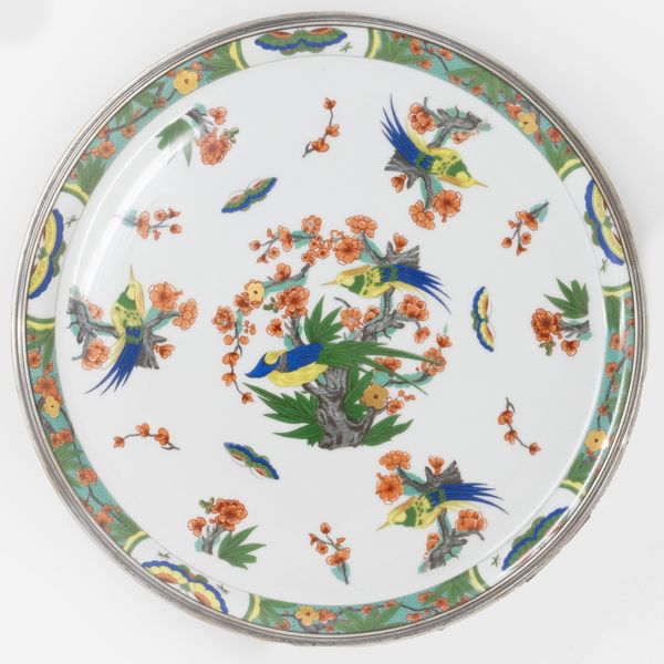 Grande tortiera in porcellana policroma e argento Raynaud-Limoges  - Asta PARADE IV - L'Arte della Tavola - Associazione Nazionale - Case d'Asta italiane