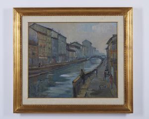 CAROZZI ENRICO (1910 - 1985) : NAVIGLIO  - Asta Asta 442 | ARTE MODERNA E CONTEMPORANEA Virtuale - Associazione Nazionale - Case d'Asta italiane