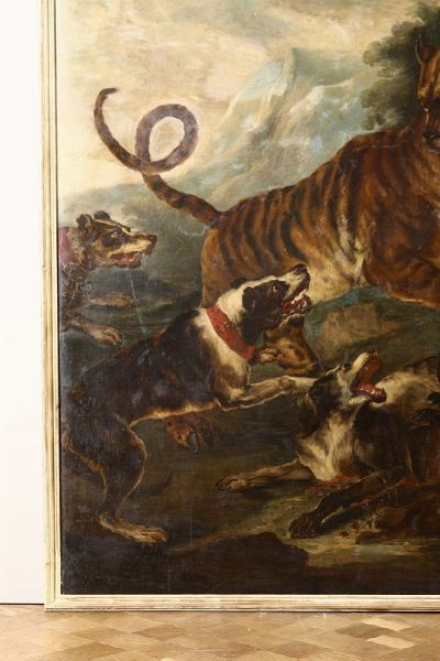 CRIVELLI ANGELO MARIA detto IL CRIVELLONE : Caccia alla tigre  - Asta Dipinti Antichi - Associazione Nazionale - Case d'Asta italiane