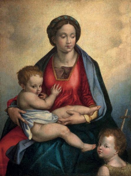 Salvi detto il Sassoferrato Giovan Battista : Madonna con Bambino e San Giovannino  - Asta Dipinti Antichi - Associazione Nazionale - Case d'Asta italiane
