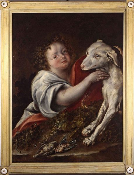 Guidobono Domenico : Bambino col suo cane  - Asta Dipinti Antichi - Associazione Nazionale - Case d'Asta italiane