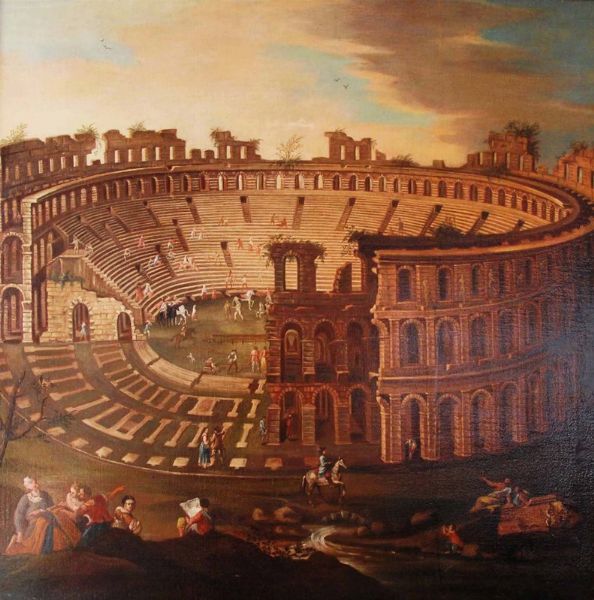 Veduta del Colosseo  - Asta Dipinti Antichi - Associazione Nazionale - Case d'Asta italiane