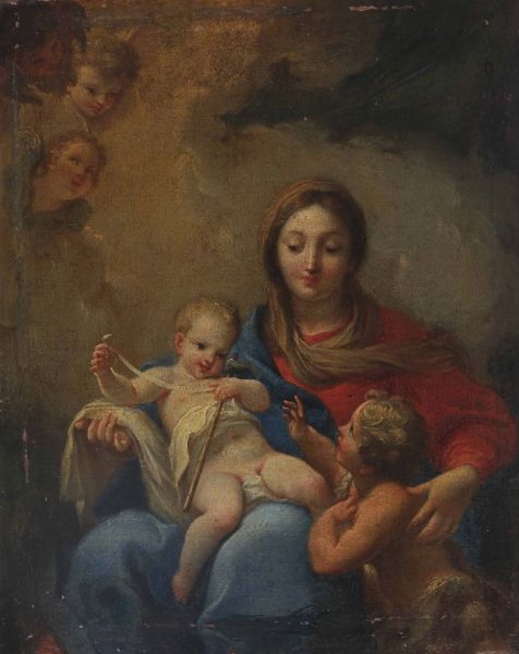 Madonna con Bambino e S. Giovannino  - Asta Dipinti Antichi - Associazione Nazionale - Case d'Asta italiane