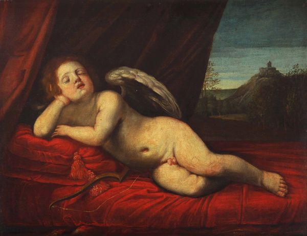 Cupido dormiente  - Asta Dipinti Antichi - Associazione Nazionale - Case d'Asta italiane