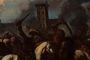 Masturzio Marzio : Scene di battaglia  - Asta Dipinti Antichi - Associazione Nazionale - Case d'Asta italiane