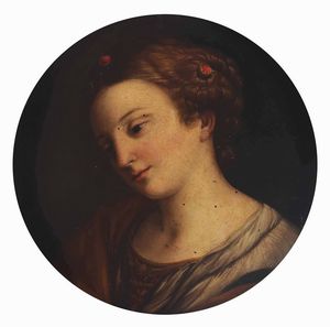Figura femminile e figura virile con elmo  - Asta Dipinti Antichi - Associazione Nazionale - Case d'Asta italiane