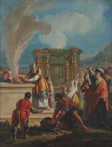 Fontebasso Francesco - Mos salvato dalle acque Il sacrificio di Aronne