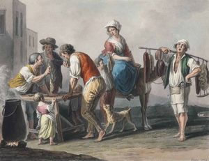 della Gatta Saverio - Venditore di merce e trippa cotta, Venditore di merce cruda, 1823 La Barchetta Napolitana, 1823