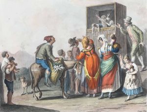 della Gatta Saverio - La Scena di Pulcinella, 1823  La bottega del maccaronaro, 1822
