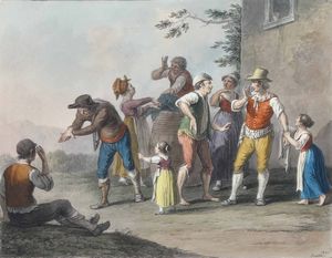 della Gatta Saverio - Gruppo de diversi gesti mutoloparlanti napoletani, 1825 Parata del verduraro napoletano, 1823