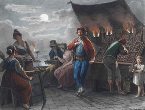 della Gatta Saverio - Venditore di ostriche e frutti di mare, 1822 Gruppo di lazzaroni a Chiaga, 1825
