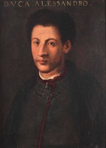 Bronzino Agnolo : Ritratto di Alessandro De Medici  - Asta Dipinti Antichi - Associazione Nazionale - Case d'Asta italiane
