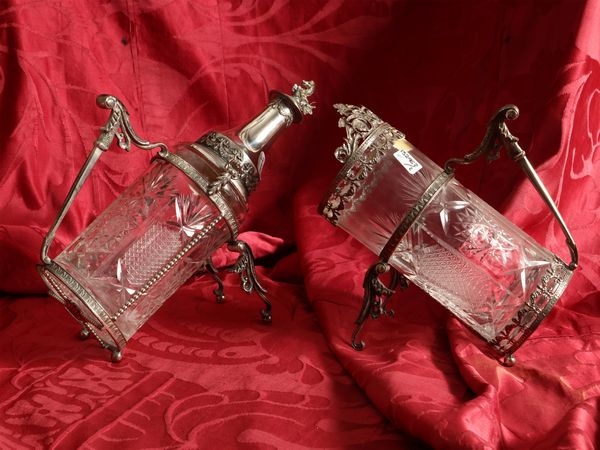 Set da tavola in argento e cristallo molato  - Asta L'arte di arredare - Associazione Nazionale - Case d'Asta italiane