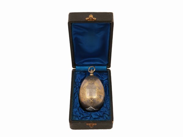 Uovo in argento, Alexander Lubavin, San Pietroburgo, ultimo quarto del XIX secolo  - Asta L'arte di arredare - Associazione Nazionale - Case d'Asta italiane