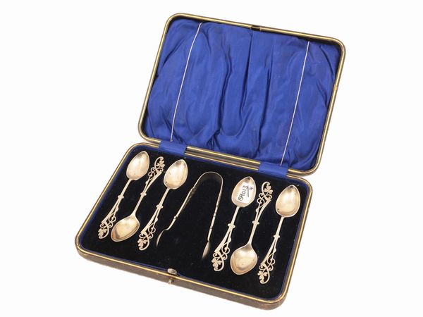 Serie di sei cucchiaini in argento, Citt di Sheffield, 1907  - Asta L'arte di arredare - Associazione Nazionale - Case d'Asta italiane