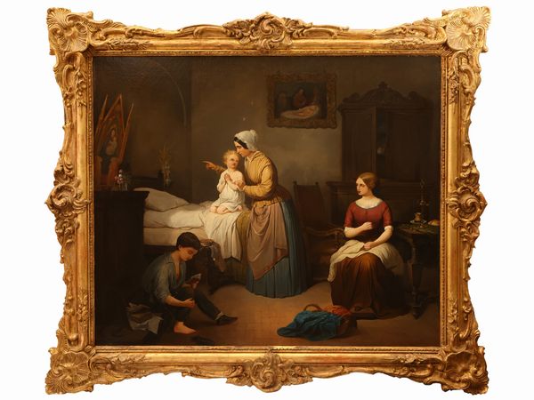 Cesare Bartolena : Preghiera della sera 1852  - Asta L'arte di arredare - Associazione Nazionale - Case d'Asta italiane