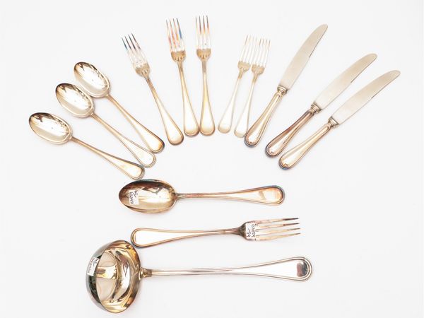 Servizio di posate in argento, Fratelli Zaramella Padova  - Asta L'arte di arredare - Associazione Nazionale - Case d'Asta italiane