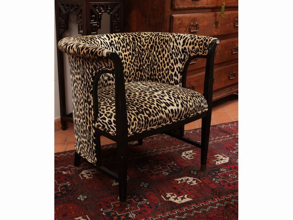 Coppia di poltroncince Art Dec� in legno ebanizzato  - Asta L'arte di arredare - Associazione Nazionale - Case d'Asta italiane