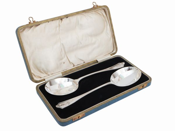 Coppiadi cucchiai da portata in argento  - Asta L'arte di arredare - Associazione Nazionale - Case d'Asta italiane