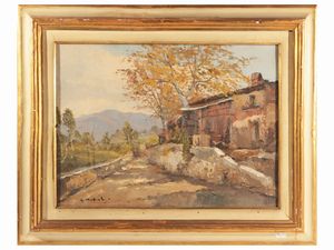 Armeno Mattioli - Paesaggio di campagna Anni Cinquanta