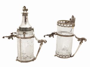 Set da tavola in argento e cristallo molato  - Asta L'arte di arredare - Associazione Nazionale - Case d'Asta italiane