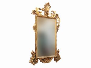 Specchiera con cornice in legno intagliato e dorato  - Asta L'arte di arredare - Associazione Nazionale - Case d'Asta italiane