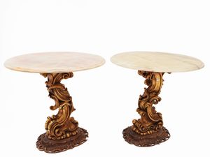 Coppia di tavolini in legno intagliato e dorato  - Asta L'arte di arredare - Associazione Nazionale - Case d'Asta italiane